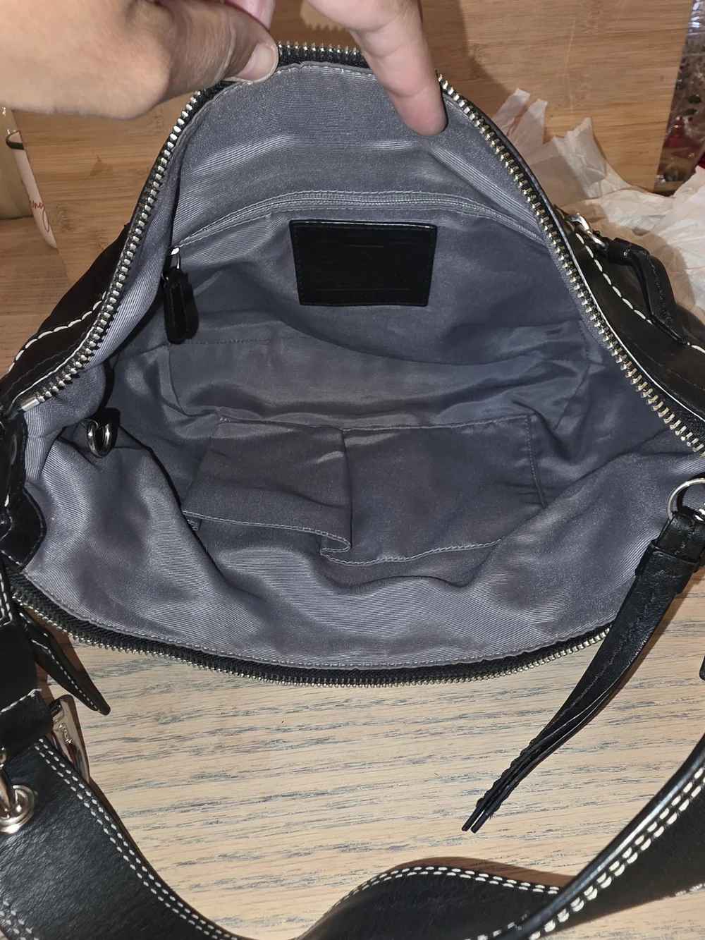 Coach Black Leather Hobo Shoulder Bag